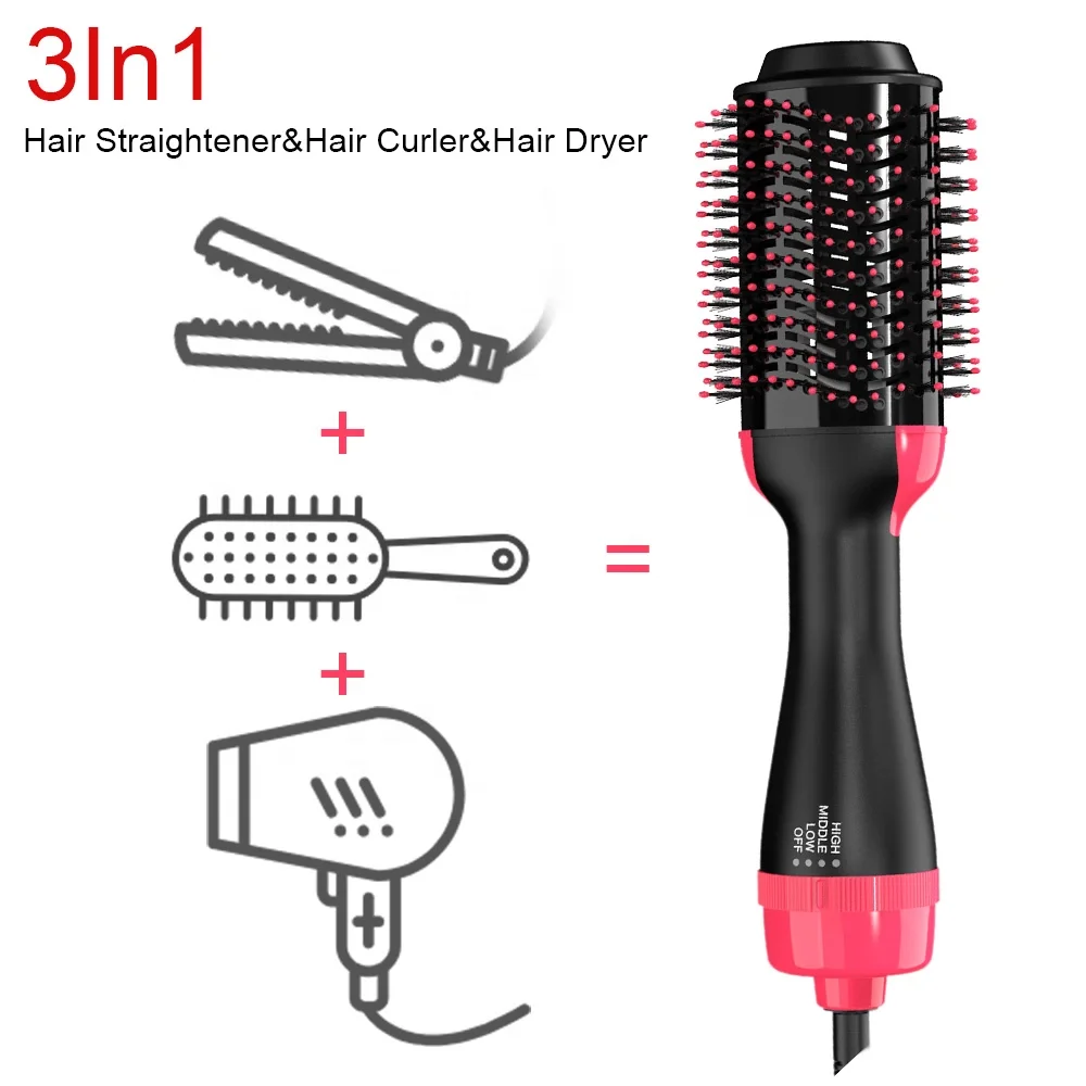 

One Step Hair Dryer Volumizer Salon Multi-function Hair Dryer & Volumizing Styler Comb Hot Air Paddle Styling Brush