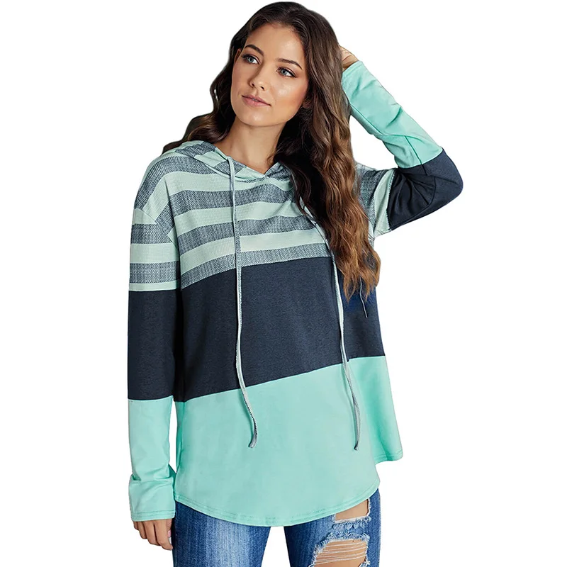 

Custom Lady Color Block Pullover Hoodies Sweatshirts