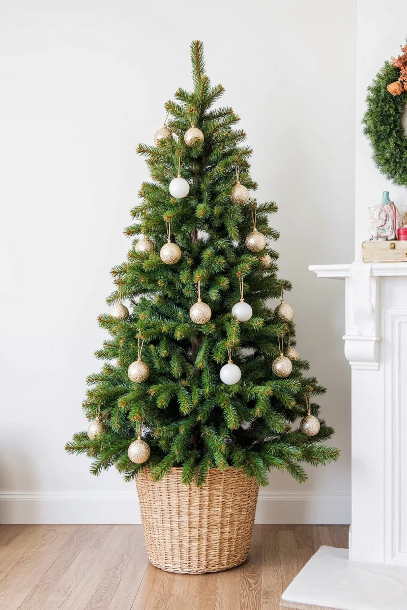 10 genius ways to decorate a christmas tree in a basket that s both adorable practical