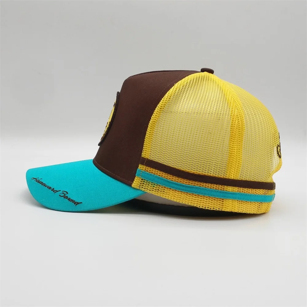 Australian Country Custom Logo High Crown Cotton Striped Embroidery 5