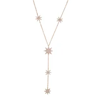 

Octagonal Elegant and Beautiful Lady's Necklace with cz paved star charm pendant Y necklace for wedding