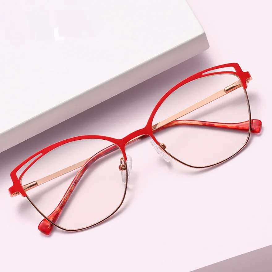 

designer frames eyeglasses cat eye metal framing glasses computer glasses blue light filter glasses