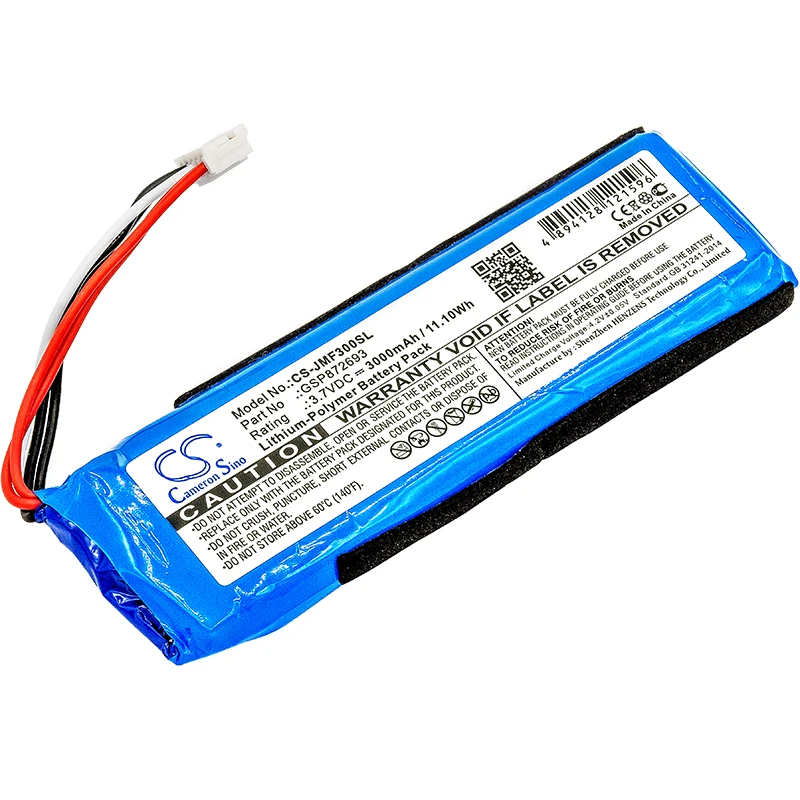 

Cameron Sino wholesale GSP872693,P763098 03 3000mA rechargeable Battery for JBLFlip 3,JBLFLIP3GRAY battery replacement