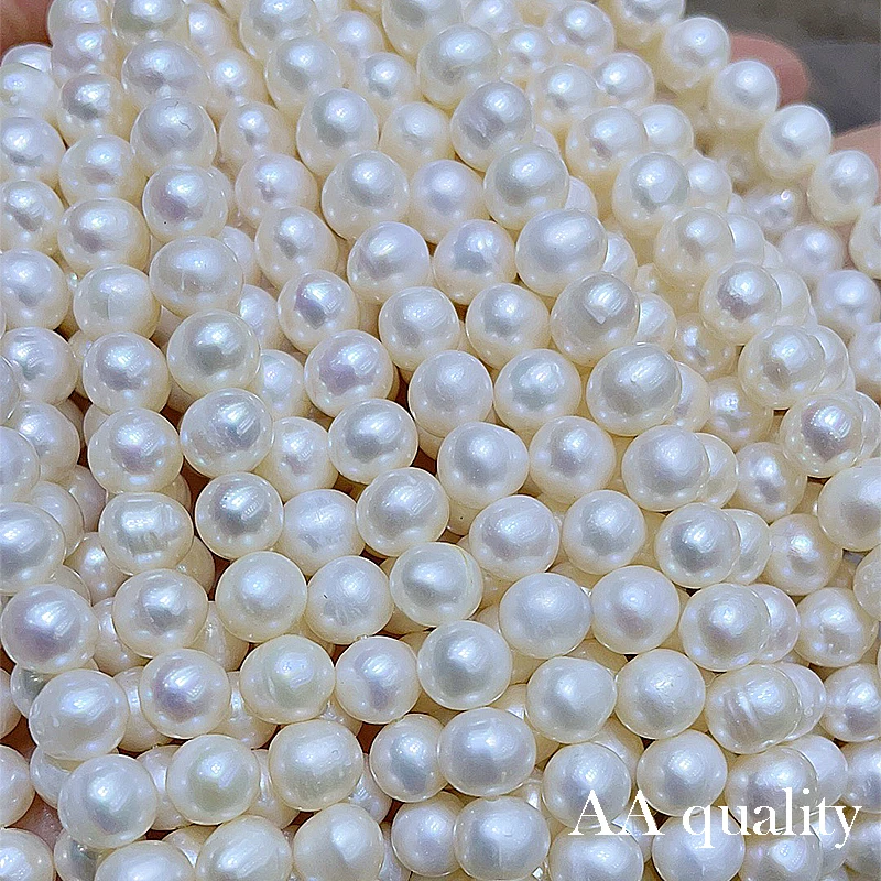 

AA Factory zhuji cultured 3-12mm freshwater round pearl strands full half for jewelry making necklace