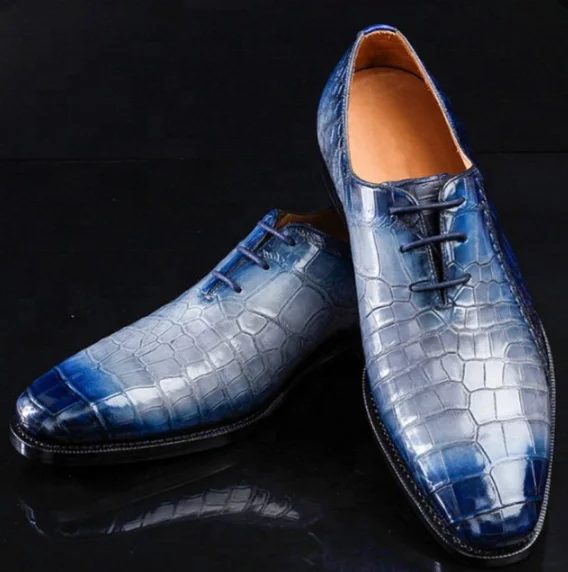 

Men's single shoes spring 2020 new low heeled men's shoes gradient business single shoes drop shipping, Blue