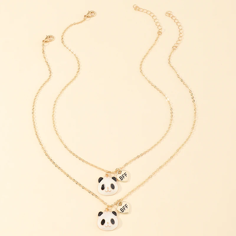 

Fashion Gold Plated Animal Necklace Set Cute Panda Pendant Jewelry Necklace For Children Birthday Gift