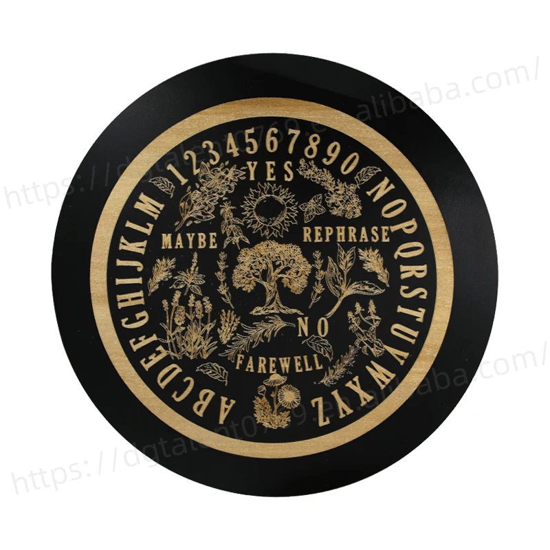 Tailai 8 Inch Wooden Round with Herbal and Tree Floral Gothic or Witch Decor Spirit Game Divination Tools