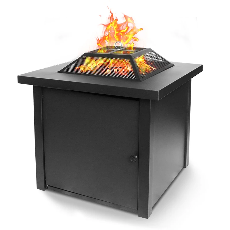 

Garden 28 inch outdoor steel charcoal barbeque ice bucket fire pit, Black