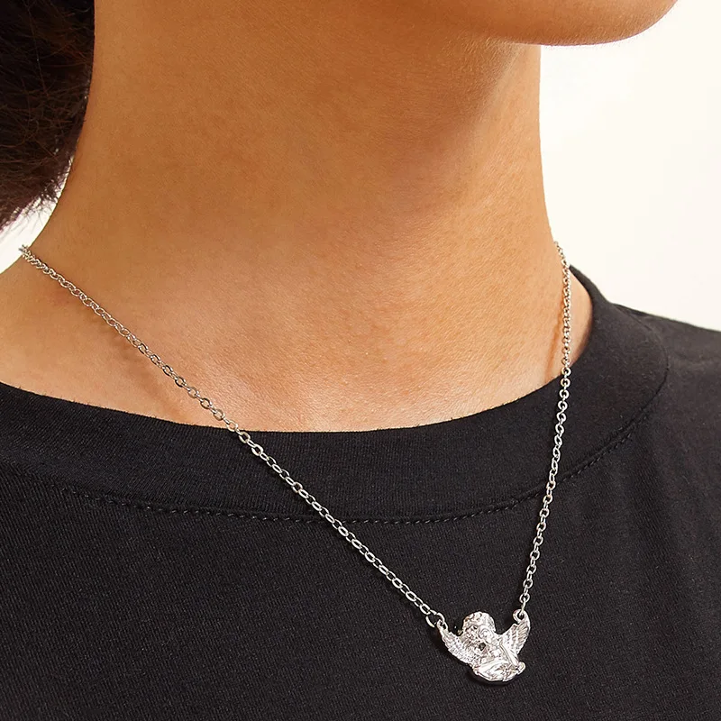 

New Fashion Alloy Ball Chain Necklace Jewelry Angel Pendant Necklace