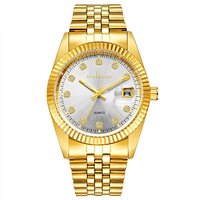 

Most Popular Men Watch Steel band quartz gold wrist Watches