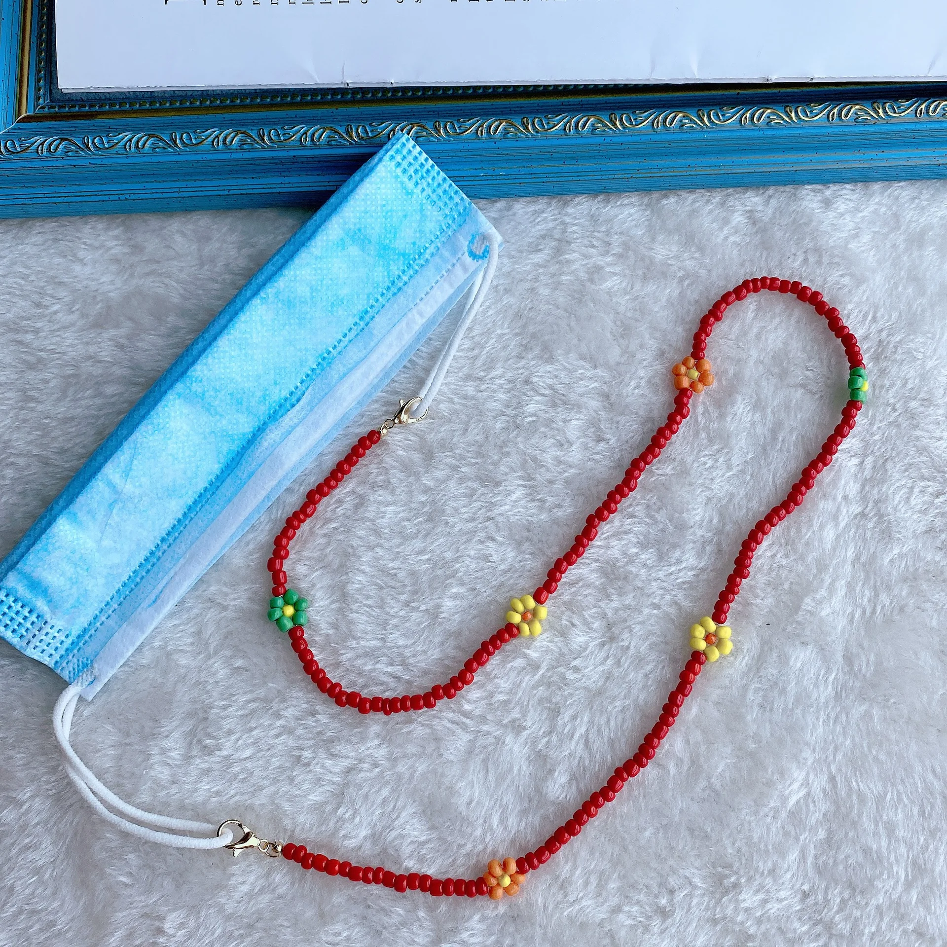 

New Fashion Flowers Beads Reading Strap Glass Rope Sunglasses Accessories With Chain