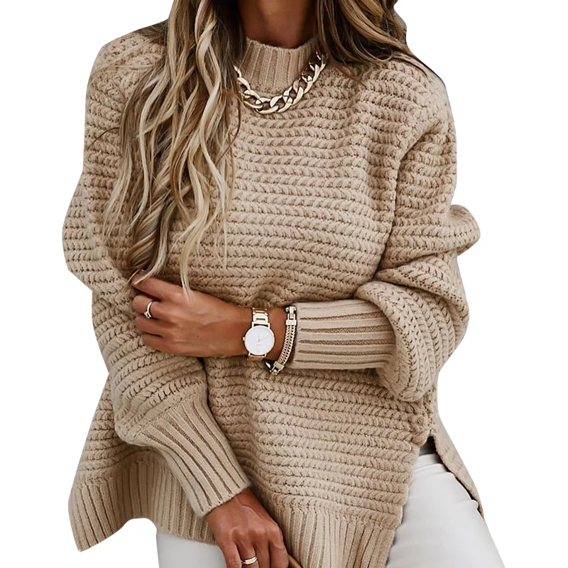 

2022 New Arrivals Hot selling women o neck Long Sleeve Fashion knit sweaters Women's Sweaters outnet knitted sweater