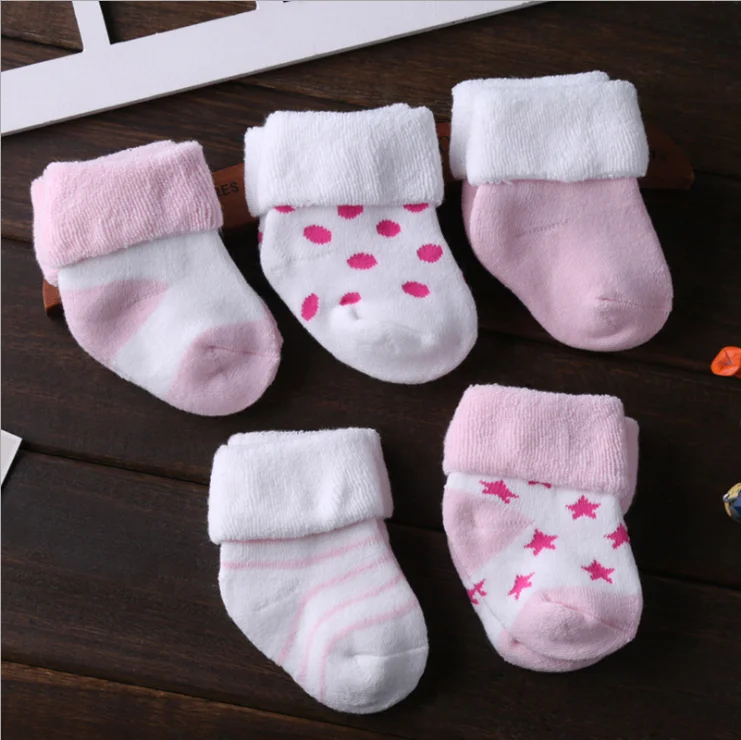 

In stock Available Wholesale 5 pairs set colorful cute pattern baby socks