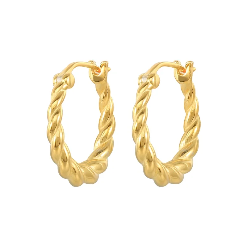 Spiral Design Twist Earrings Trendsetter Sterling Silver 925 18K Gold Plated Fine Jewelry Wholesale Earrings