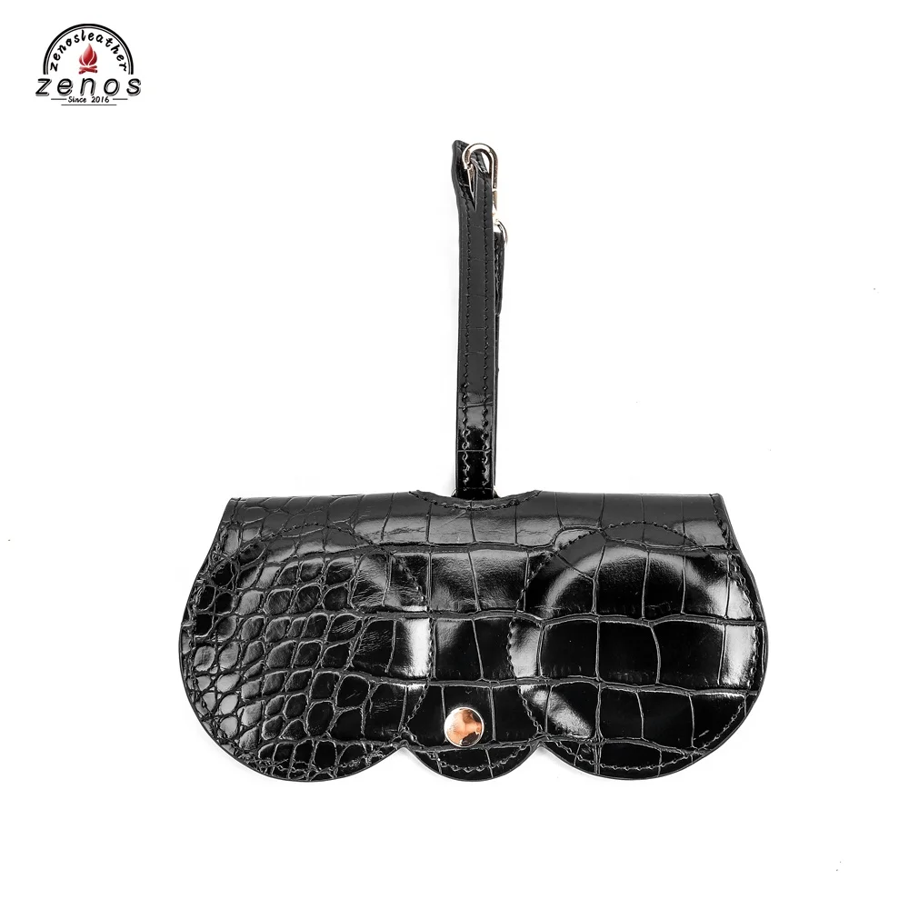 

Fashion Cartoons Glasses cover Custom Logo Handmade PU Leather Sunglasses Case with strap