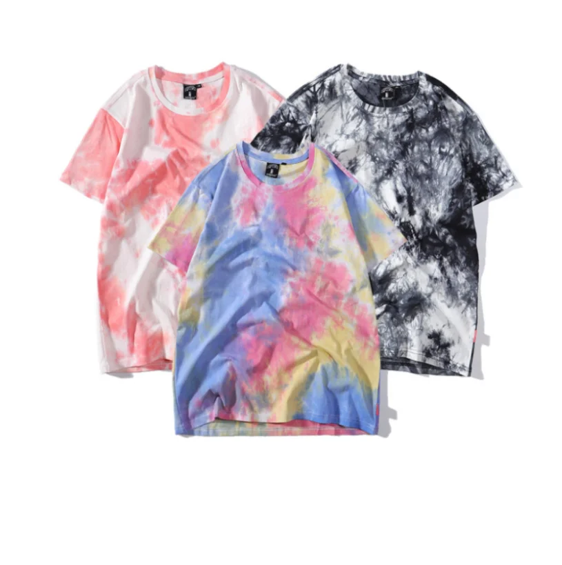 

2021 Wholesale Summer Custom Printing Uisex Oversized Plus Size Men Tie Dye T Shirts, Customized colour