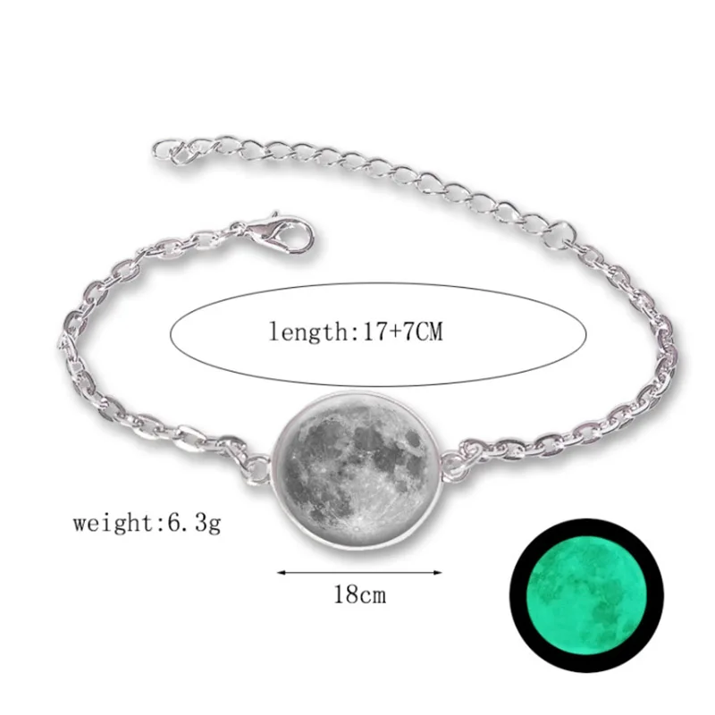 

Time gem luminous bracelet total moon glass ornaments hand ornaments, Silver