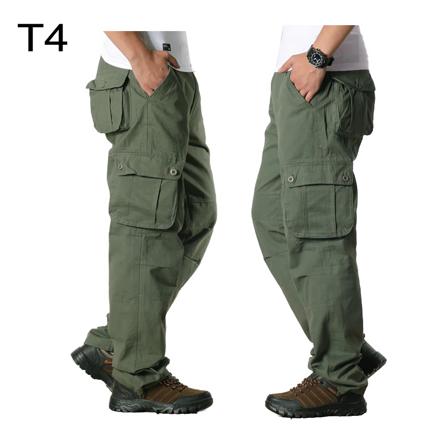 

Men's Camouflage Cotton Canvas Military Tactical Pants Army Fans Combat Hiking Hunting Multi Pockets Cargo Pant Safari Trousers