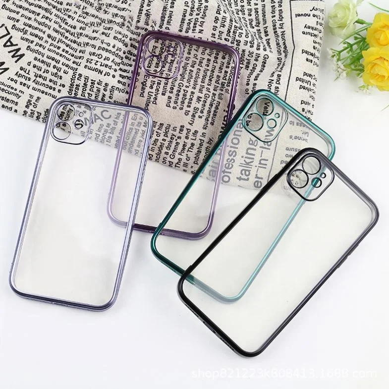 

Case for Iphone 12 11 Pro Ultra Thin Tpu Pc Phone X/Xs Max Xr 8 7 6/6S Plus Plating Mobile Back Cove, Multi colors