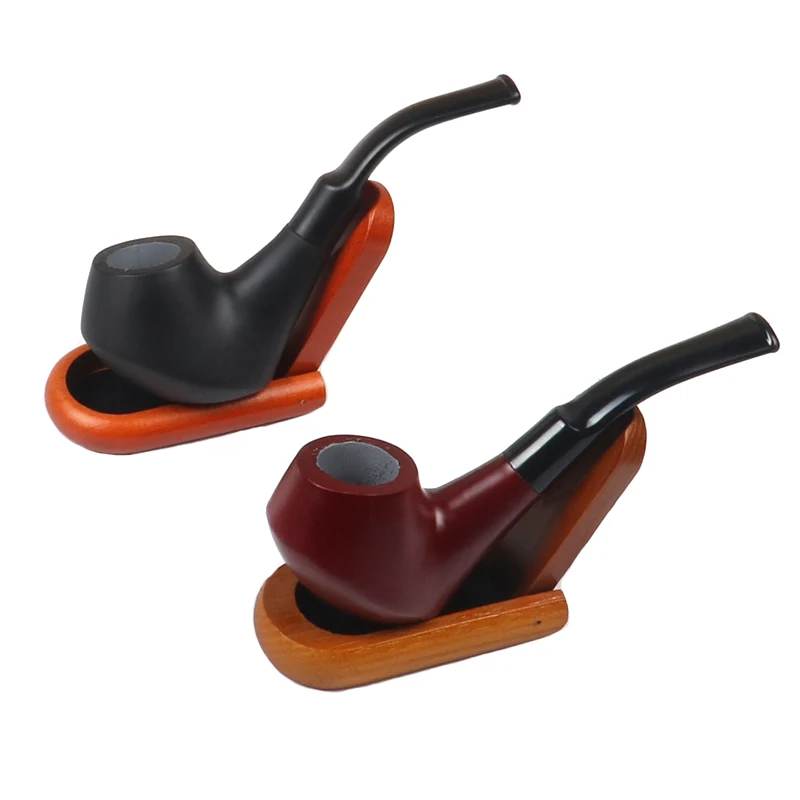 

Portable Wood Smoke Pipe Flat Mouth Cigarette Holder Wooden Pipe Bong Tobacco Acessorios
