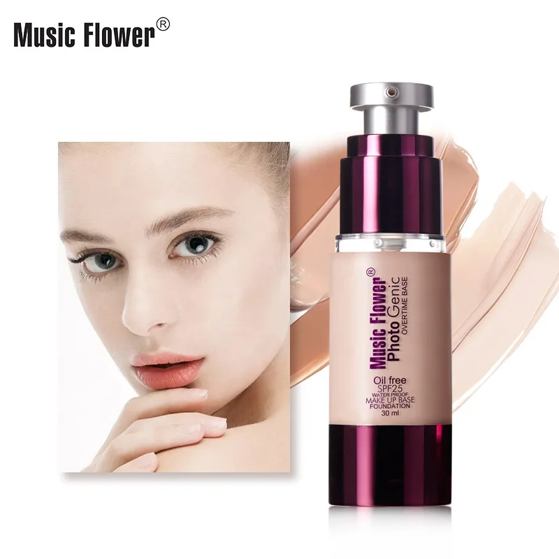 

Original Music Flower Hotsale Waterproof Skin Concealer Base Face Cream Cosmetic 30ML Liquid Make Up Full Coverage Foundation