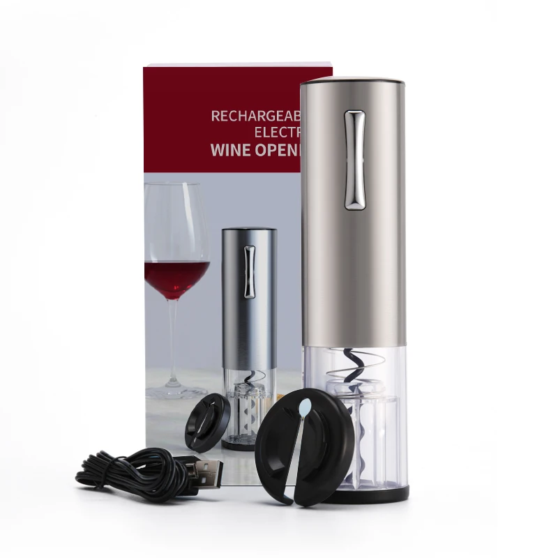 

Christmas Gift Beauty Micro-USB Rechargeable Electric Wine Bottle Opener with Metal Housing