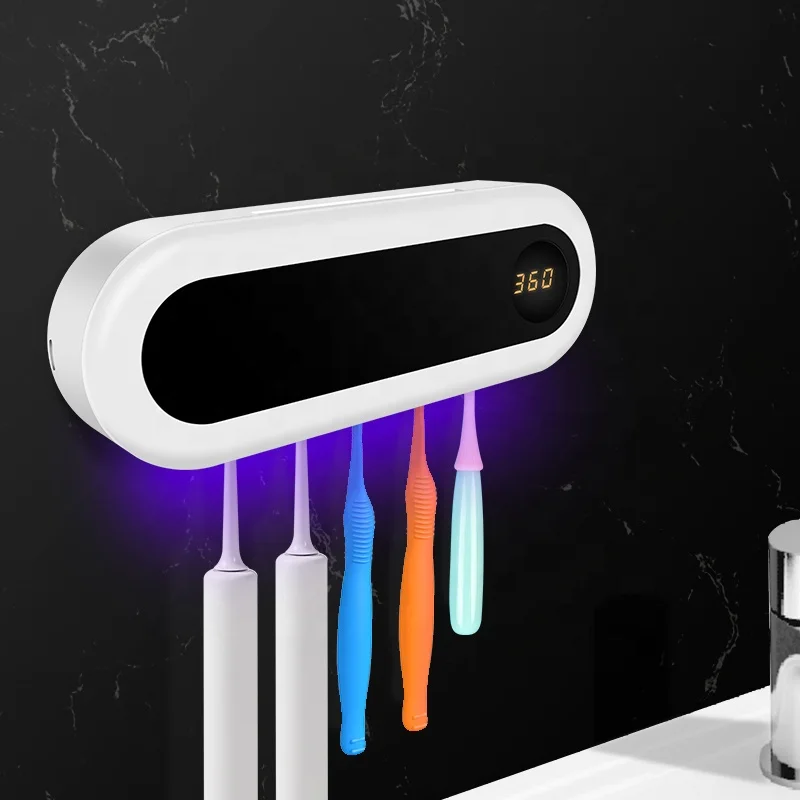 

Amazon family portable wall mounted electric sterilization UV light smart toothbrush storage sanitizer sterilizer for toothbrush