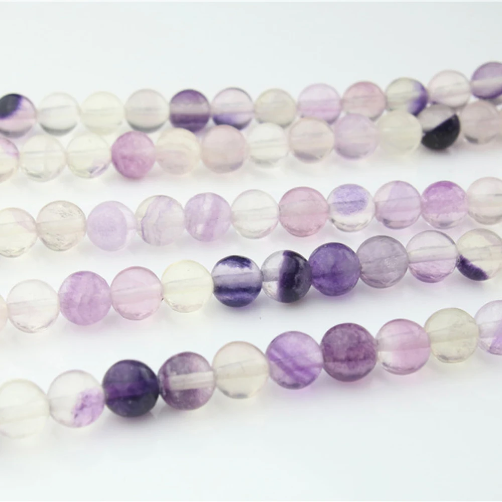 

4/6/8/10/12mm Natural Amethyst Fluorite Quartz Strand Loose Stone Beads 15.5" DIY Jewelry Making