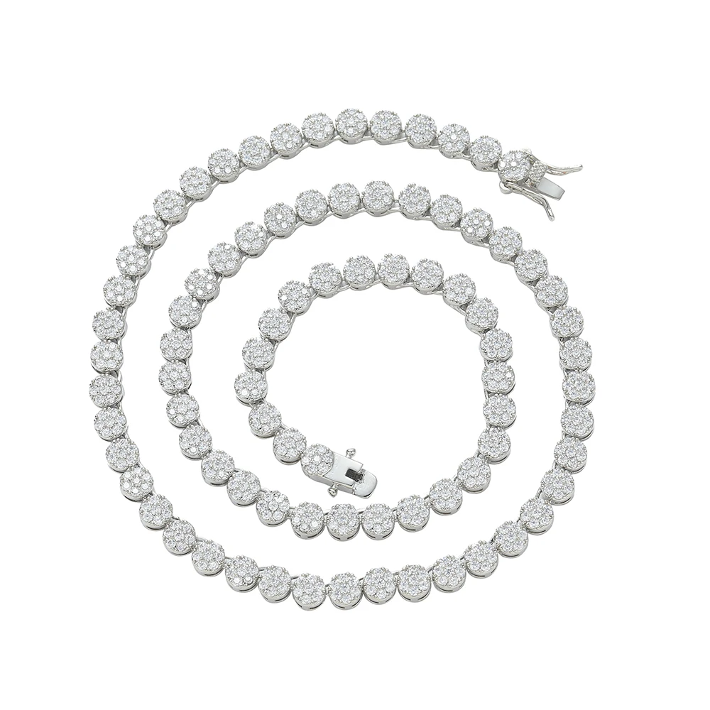 BC244 5MM Brass Cubic Zircon Necklace Women Fashion Tennis Chain