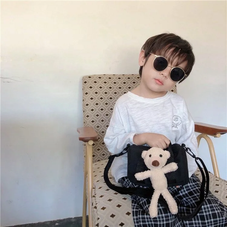 

Twinkle Childrens Bag Canvas Children Cross-body Bag School Bag with Little Bear Cute for Boys and Girls Waterproof Polyester