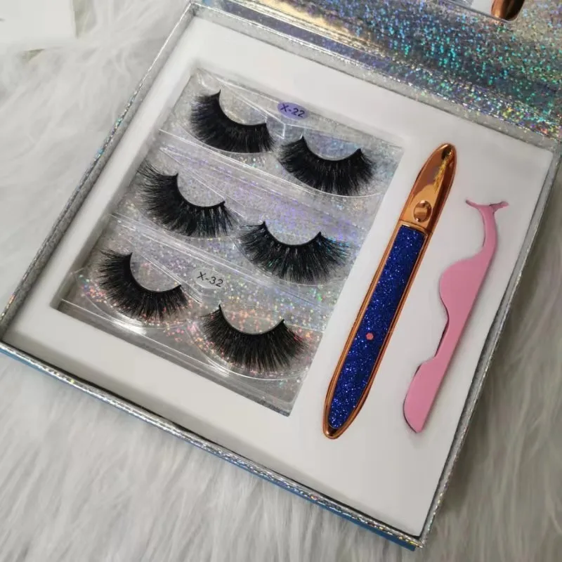 

2021 New arrivals Best Selling Faux Mink lashes free sample Eyelashes custom lashbox packaging eyelash, Black color