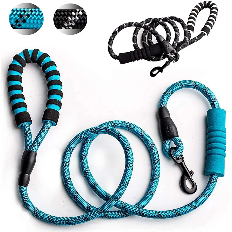 

Pet Supplies 6FT Nylon Reflective Waterproof Outdoor Running Rope Dog Leash with Comfortable Dual Neoprene Padded Handle, 5 colors