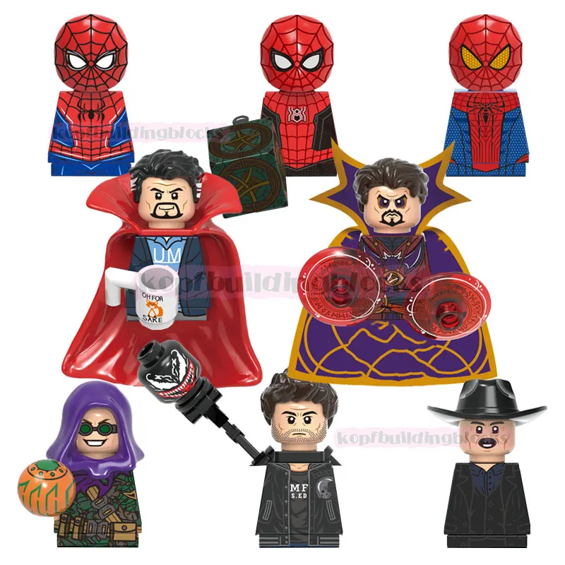 

X0331 Super Heroes Spider No Way Home Doctor Strange J. Jonah Jameson Green Goblin Eddie Brock Man Building Block Figure Toy