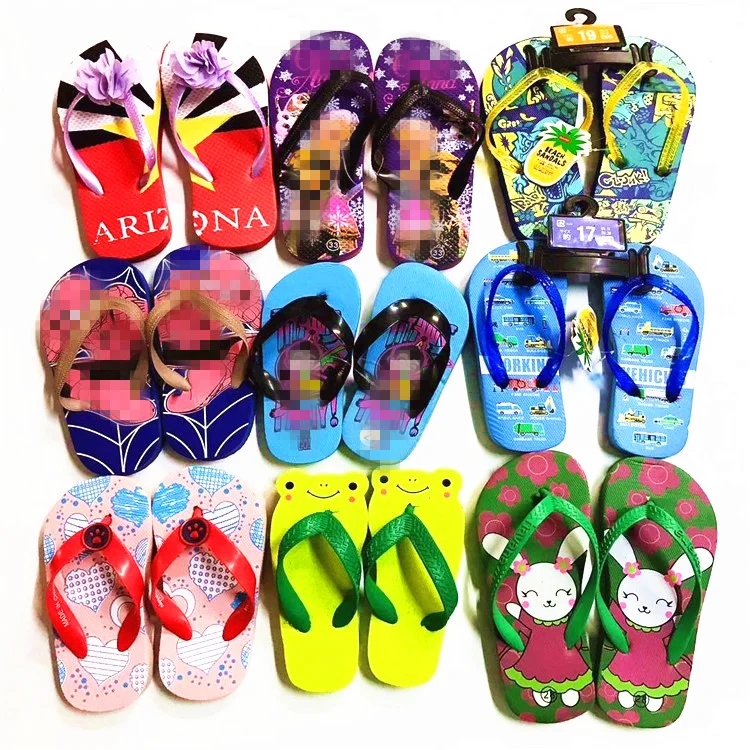 

Wholesale Mixed Designs Children Flip Flops Beach Slippers Kids Stock Lot Shoes, Mix color