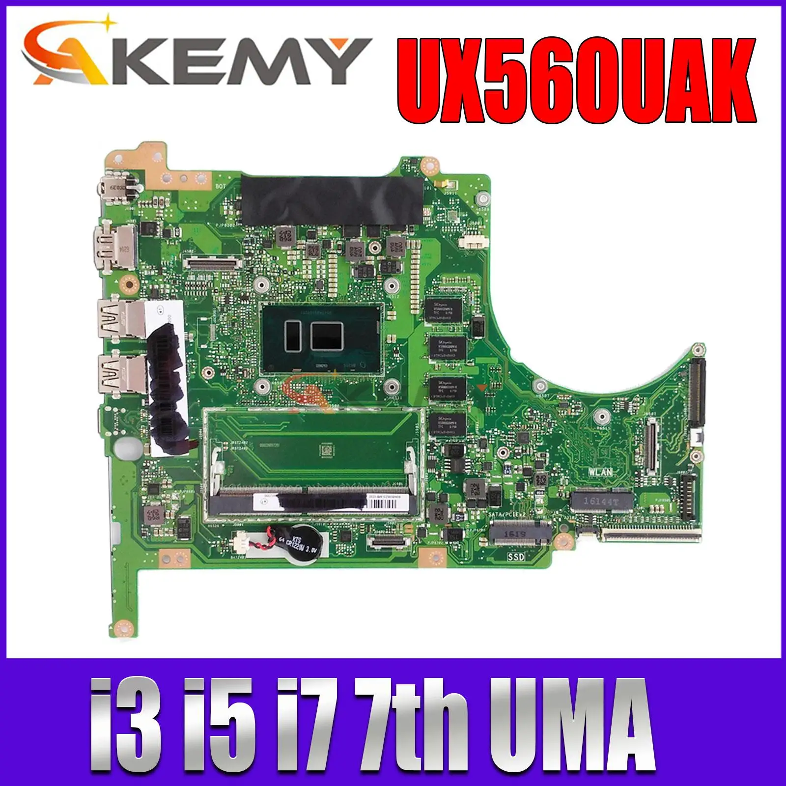 

Mainboard Q504UAK Q504UA Q504U UX560UAK UX560UA UX560U Laptop Motherboard I3 I5 I7 7th Gen 8GB-RAM UMA MAIN BOARD