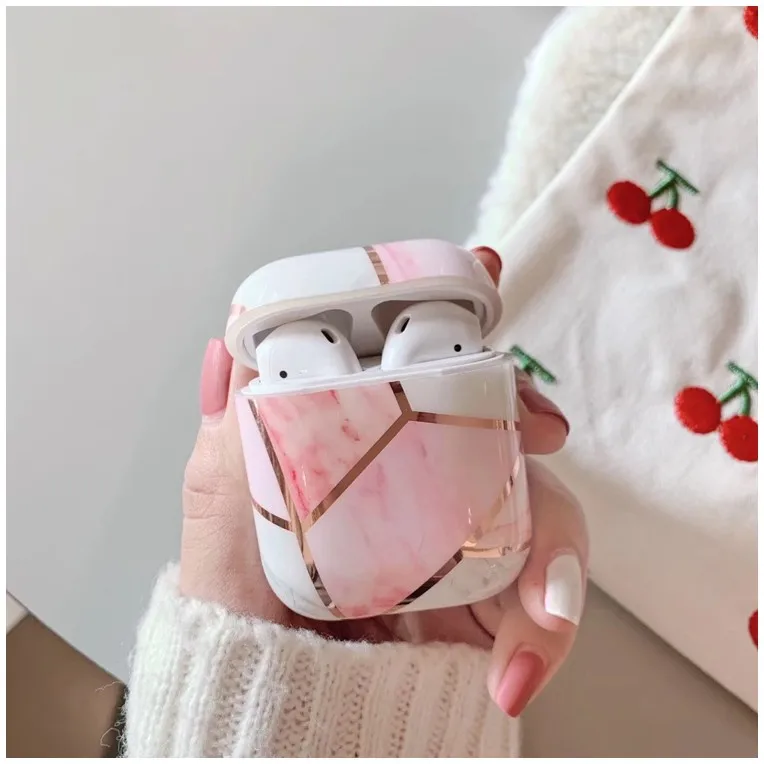 

Newest Marble Pattern Charging Box Earphones Cover Case For AirPods