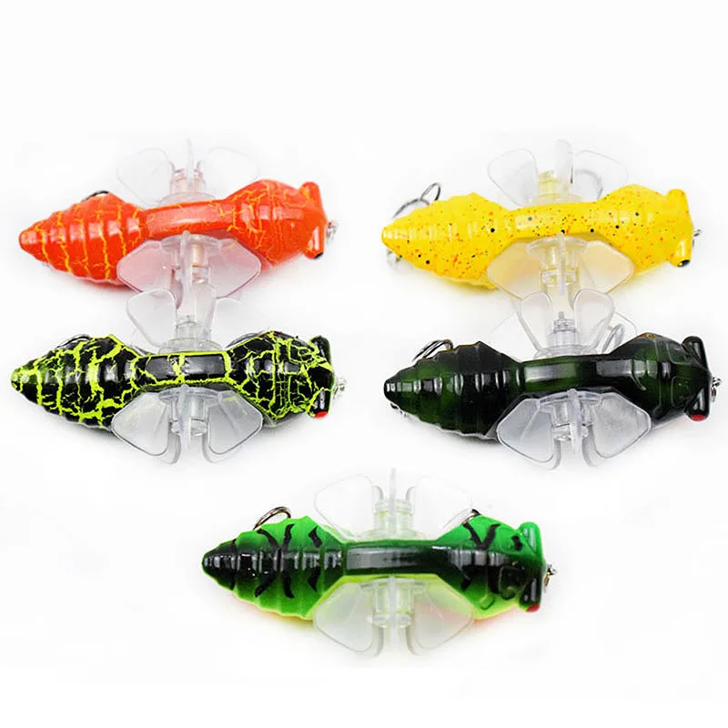 

Rotating Pencil Tackle Fishing Gear For Fish Lure 75mm 15g Artificial Cheap Bionic Plastic Hard Double Hooks Bait, 5 colors