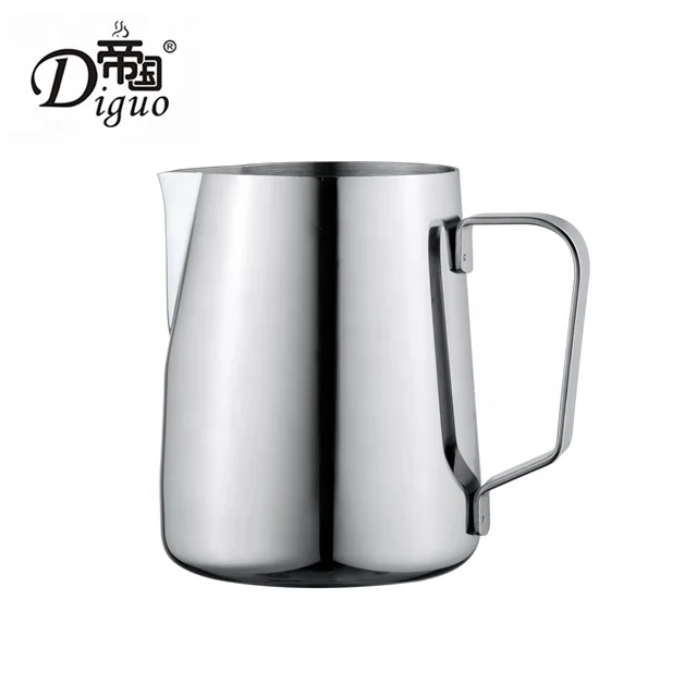 

Diguo 600ml 20Oz Silver Color Olecranon Stainless Steel Pull Flower Espresso Milk Jug Pitcher