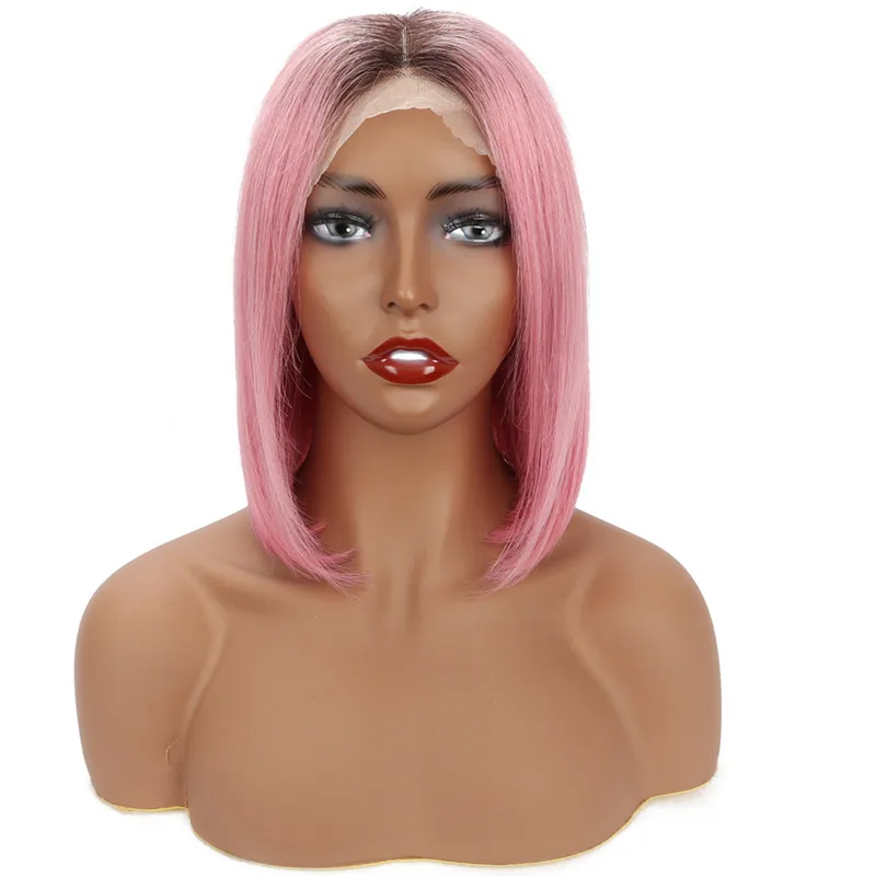 

HD Lace Front Human Hair Wigs For Black Women Straight Pixie Cut Human Hair Wig Pre Plucked 613 Blonde Pink Burgundy