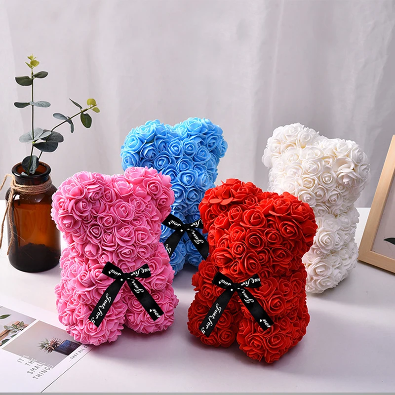

Valentines Day Gifts Rose Bear Foam Flower Artificial Custom Flower Teddy Bear Rose