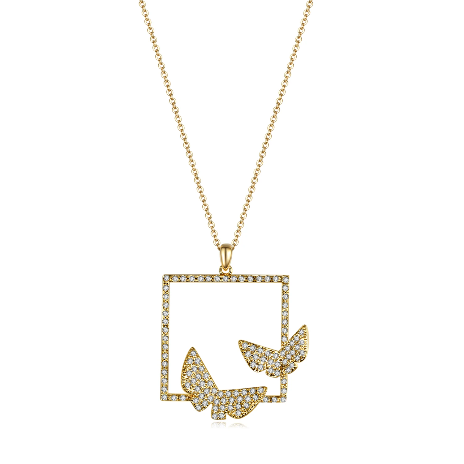 

Popular hot-selling jewelry 18K copper-plated platinum butterfly pendant women necklace, Platinum gold