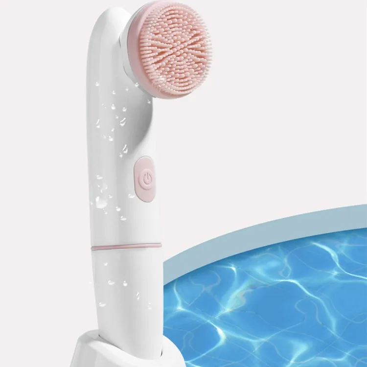 

2 in 1Electric Soft Silicone Clean Facial Cleansing Brush Face Washing Machine, Pink blue