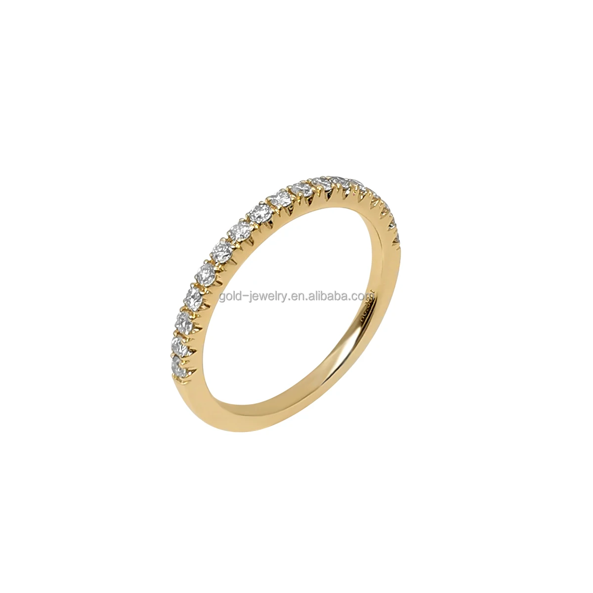 

14k Real Yellow Gold Eternity Ring Pure Gold Jewelry Natural Diamond Ring Half Eternity Rings Fine Jewelry Wholesale