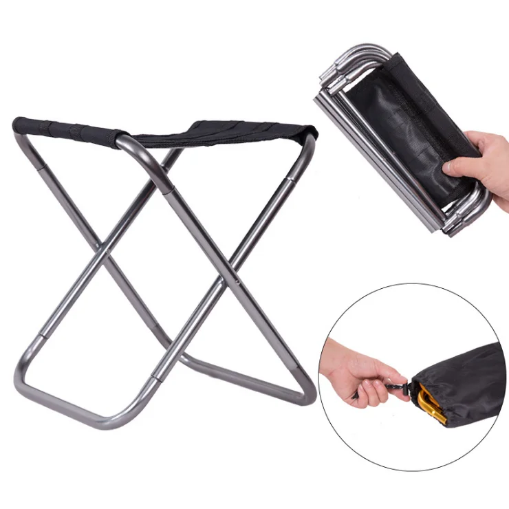 

Mini Outdoor Picnic Camping Aluminum Alloy Folding Chair Stool Fishing Chair Foldable Travel Beach Chair Thickened Mazar