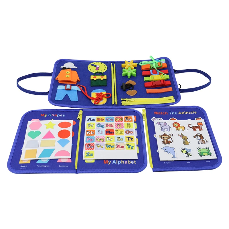 

2023 educational toys for children felt busy board montessori board toddler sensory learning toy