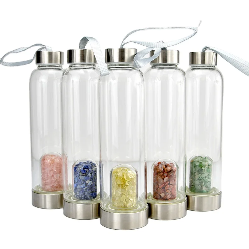 

Magic healing glass crystal stone stone energy glass bottle natural Crystal stone energy quartz water bottle cup