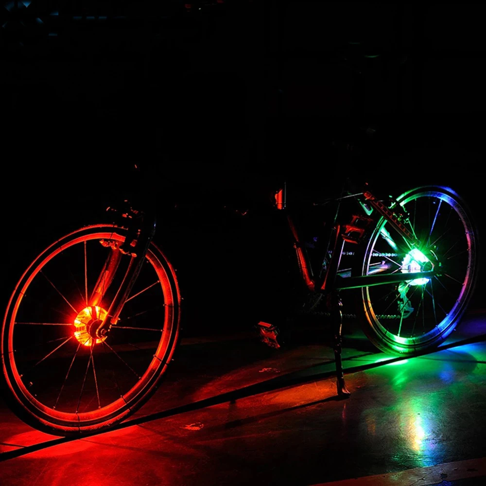

Rechargeable Bike Wheel Hub Lights Waterproof 4 Modes LED Cycling Spoke Lights