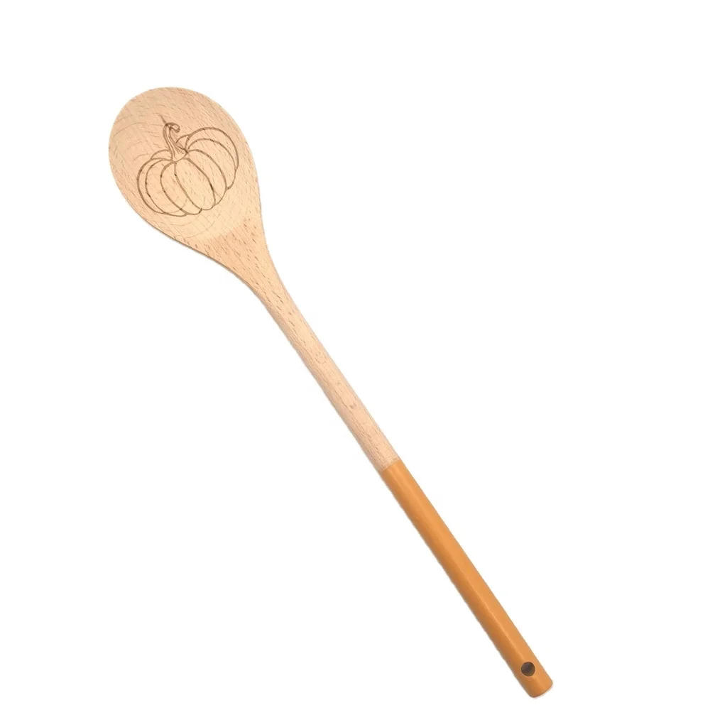 

new arrived Christmas promotion wood cookie spoon with customized pattern, Natural