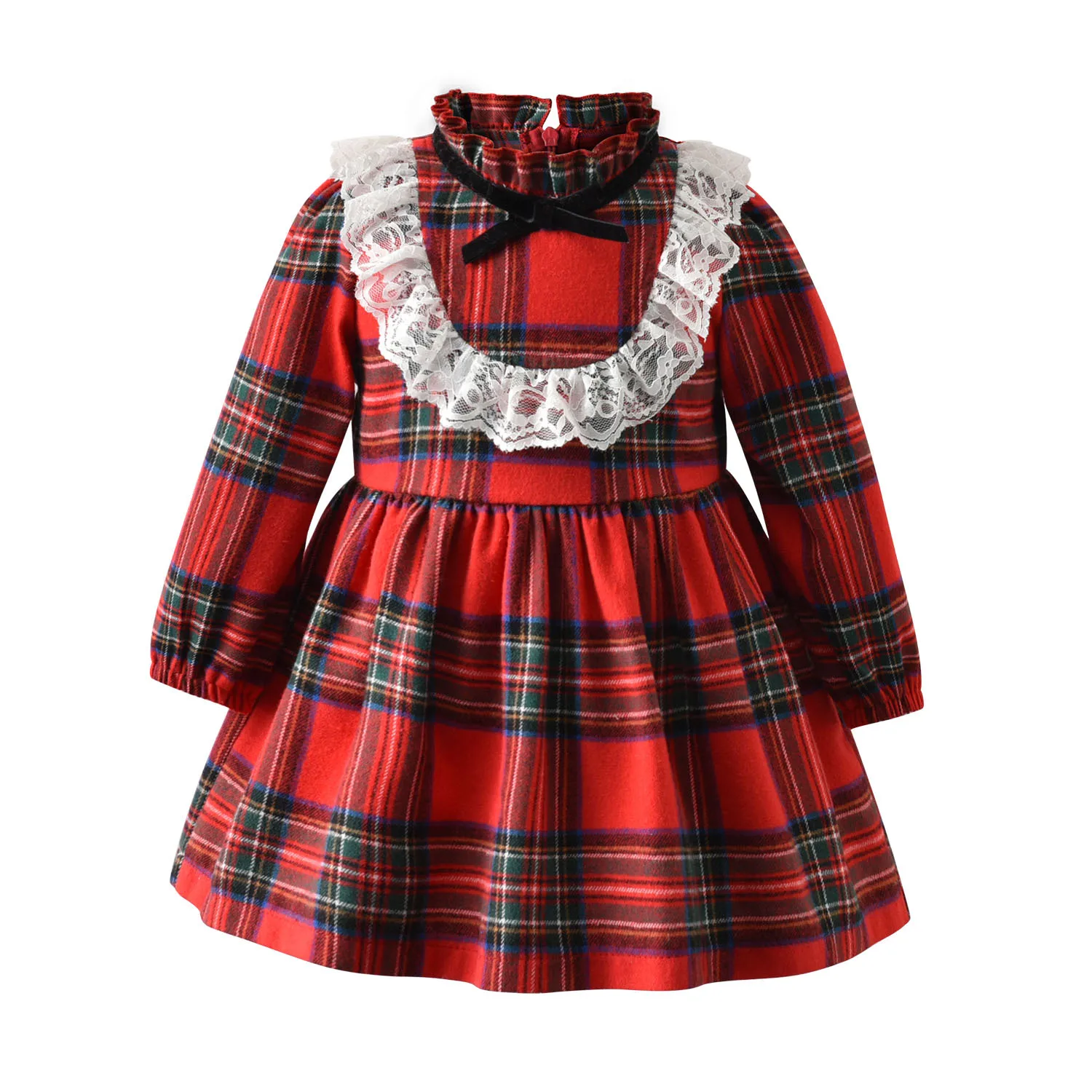 

Classic Plaid Lace Autumn Children Princess Dress Girls Christmas Dresses Girls Dress