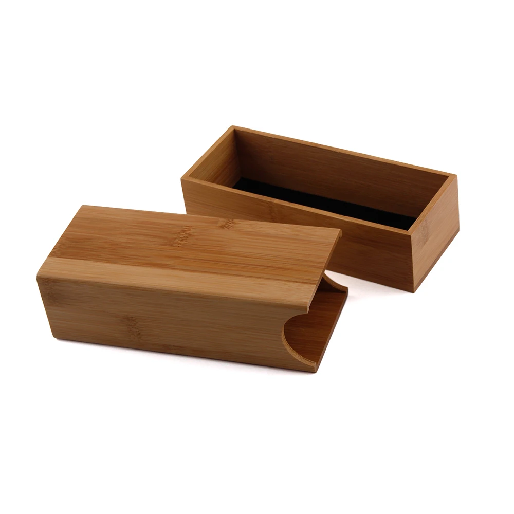 

Handmade Natural Bamboo Wood Glasses Box Square Bambu Pull Sunglasses Case, Customized color
